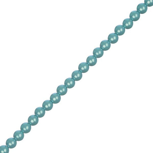 Czech Glass Pearls 4mm Iridescent Turquoise Green 45/Strand