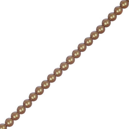Czech Glass Pearls 4mm Iridescent Sandy Brown 45/Strand