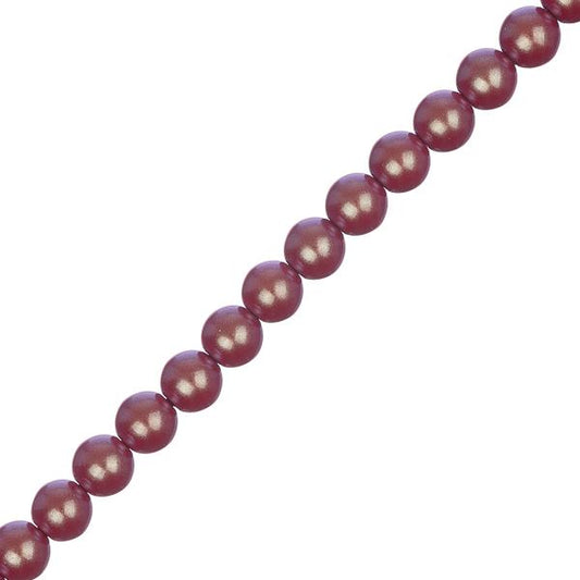 Czech Glass Pearls 6mm Iridescent Red 30/Strand