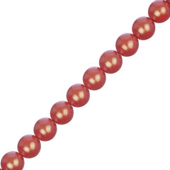Czech Glass Pearls 8mm Iridescent Coral 23/Strand