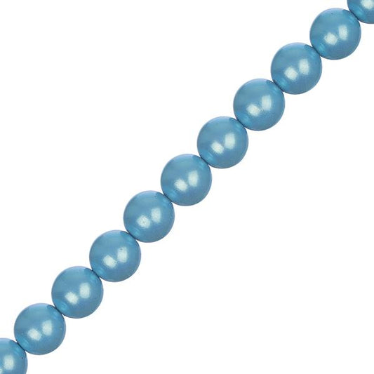 Czech Glass Pearls 8mm Iridescent Aqua 23/Strand