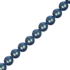 Czech Glass Pearls 8mm Iridescent Petrol Blue 23/Strand