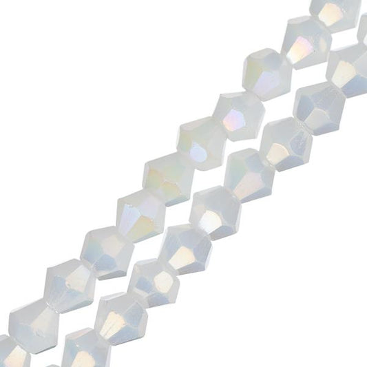 Crystal Lane Toupie 4mm Blanc Opaque AB 96/Brin