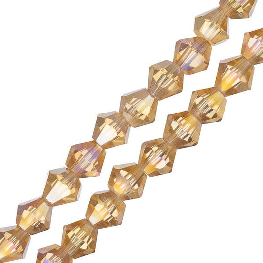 Crystal Lane Toupie 4mm Transparent Topaz AB 96/Brins