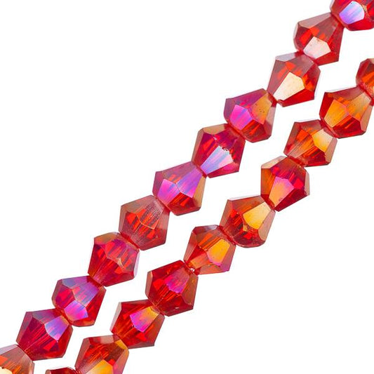 Crystal Lane Toupie 4mm Rouge Transparent AB 96/Brin
