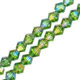 Crystal Lane Bicone 4mm Transparent Green AB 96/Strand