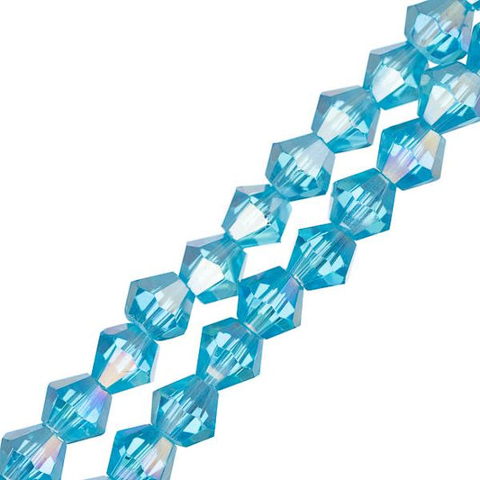 Crystal Lane Toupie 4mm Bleu Transparent AB 96/Brin