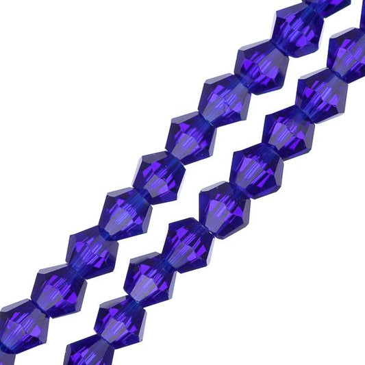 Crystal Lane Bicone 4mm Tr Dark Sapphire 96/Brin