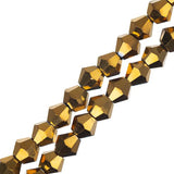 Crystal Lane Bicone 4mm Opaque Gold Iris 96/Strand