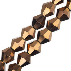 Crystal Lane Bicone 6mm Opaque Copper Iris 2x7" Strand
