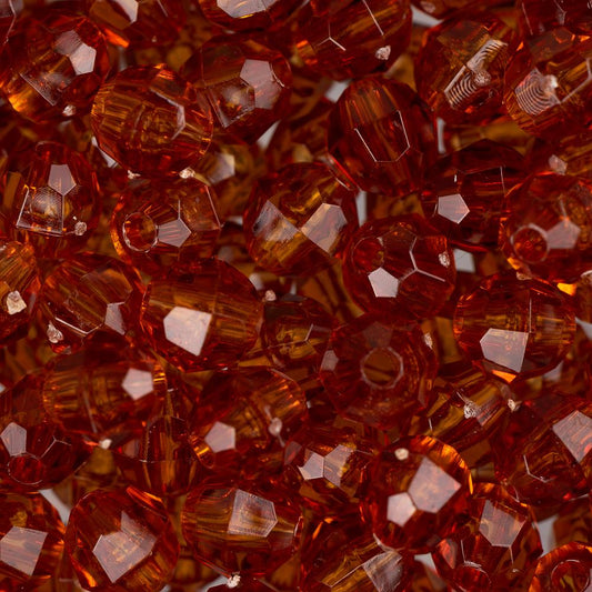 Faceted Plastic Beads 6mm Transparent Tortoise 1080/pk