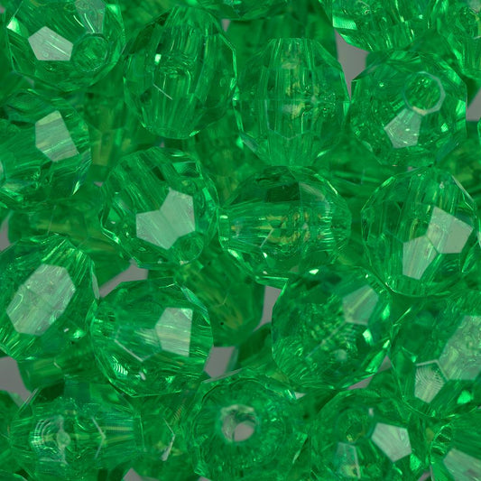Faceted Plastic Beads 8mm Transparent Mint 900/pk