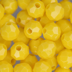 8mm Plastic Facetted Beads 900/pk - Opaque Yellow