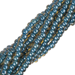 11/0 Czech Seed Beads #01020 Colour Lined Light Blue 6 Strand Hank
