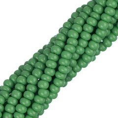 11/0 Czech Seed Beads #34911 Opaque Medium Green 6 Strand Hank
