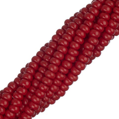 11/0 Czech Seed Beads #34914 Opaque Medium Dark Red 6 Strand Hank