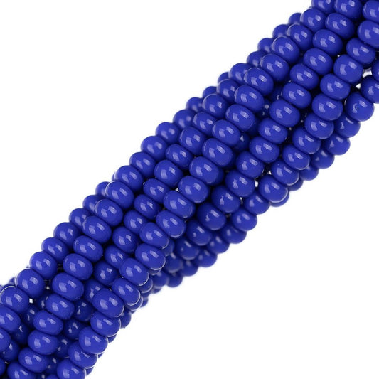 Perles de rocaille tchèques 11/0 #34922 bleu royal opaque 6 brins Hank