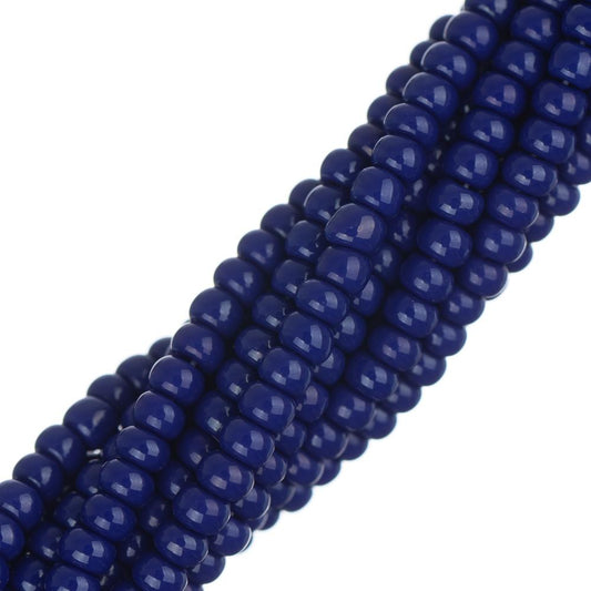 Perles de rocaille tchèques 11/0 #34923 bleu royal foncé opaque 12 brins Hank
