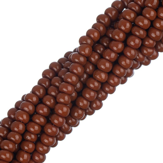 Perles de rocaille tchèques 11/0 #34925 brun clair opaque 6 brins Hank