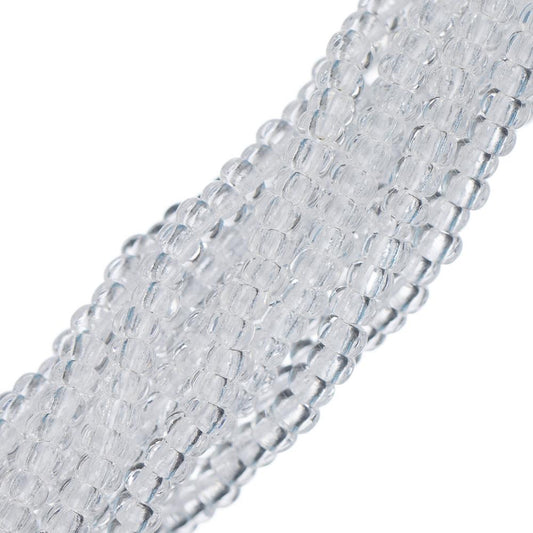 Perles de rocaille tchèques 11/0 #34929 Cristal transparent 6 brins Hank