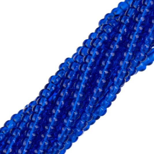 Perles de rocaille tchèques 11/0 #34937 bleu marine transparent 6 brins Hank