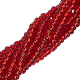 Perles de rocaille tchèques 11/0 #34971 argent doublé rouge clair 6 brins Hank