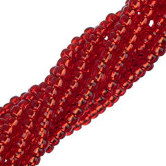 11/0 Czech Seed Beads #34971 Silver Lined Light Red 6 Strand Hank