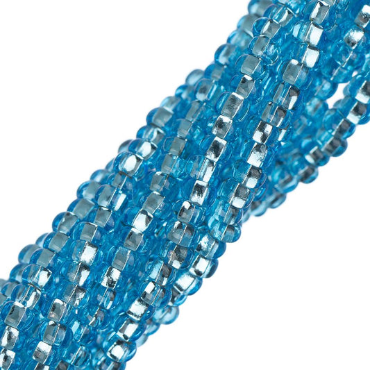 Perles de rocailles tchèques 11/0 #34978 Silver Lined Aqua 6 Strand Hank