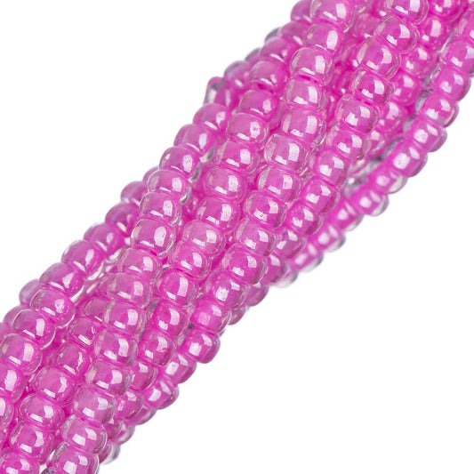 Perles de rocaille tchèques 11/0 #34993 Rose doublée de couleur 6 brins Hank