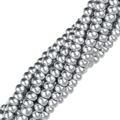 11/0 Czech Seed Beads #35051 Metallic Silver 6 Strand Hank