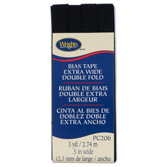 Extra Wide Double Fold Bias Tape 3yd Black