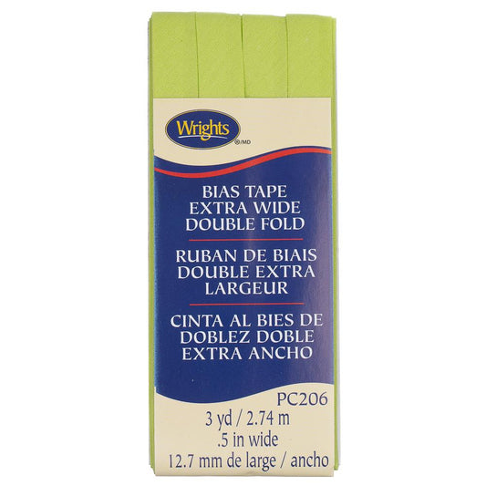 Extra Wide Double Fold Bias Tape 3yd Lime Green