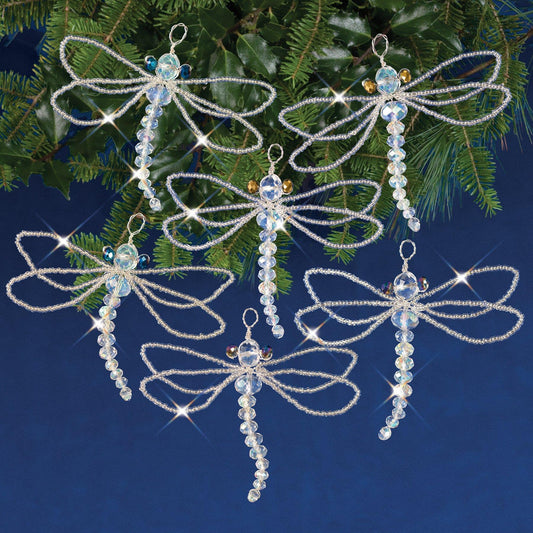 Kit d'ornement libellules en perles de cristal - Donne 6