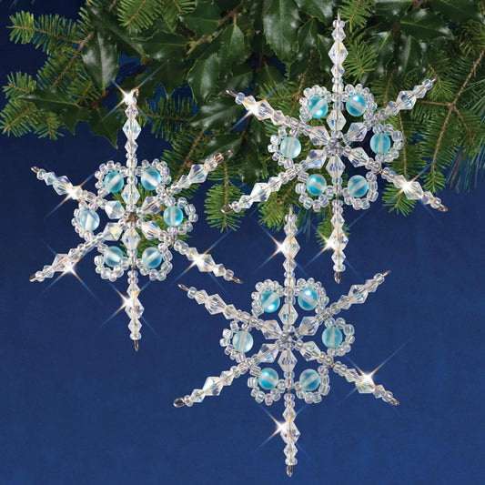 Solid Oak Nostalgic Christmas kit featuring Beaded shimmer snowflakes ornaments