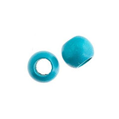 12x9.8mm Turquoise Round Wood Beads 25/pk