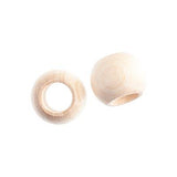 14x11mm Perles Rondes en Bois Naturel 10/pk
