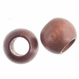 20x16mm Perles Rondes en Bois Marron Foncé 5/pk