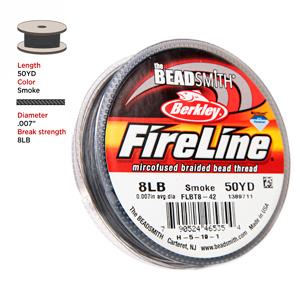 Fireline Beading Thread 8lb Smoke 50yd