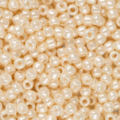 11/0 Toho Seed Beads #123 Opaque Lustered Light Beige 8-9g Vial
