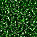 Perles de rocaille Toho 11/0 # 27B vert gazon doublé d'argent flacon de 8 à 9 g