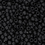 Perles de rocaille Toho 11/0 #49F Jet givré opaque Flacon de 8 à 9 g