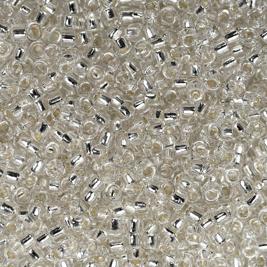 Perles de rocaille Toho 15/0 #21 Flacon de cristal doublé d'argent 8-9g