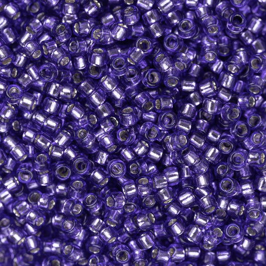 Perles de rocaille Toho 15/0 #2224 Flacon violet doublé d'argent 8-9g
