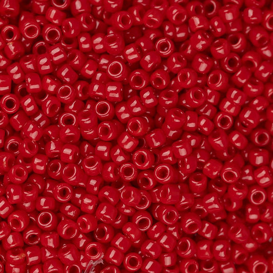 Perles de rocaille Toho 15/0 #45 Piment rouge opaque Flacon de 8 à 9 g