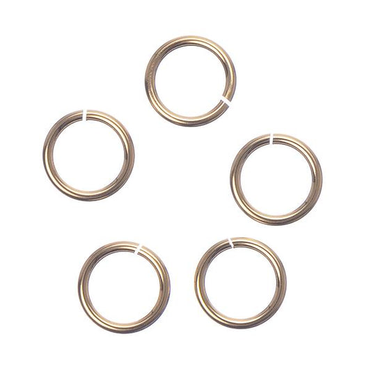 Anneaux de saut en or 14 carats 6 mm rond 5/pqt