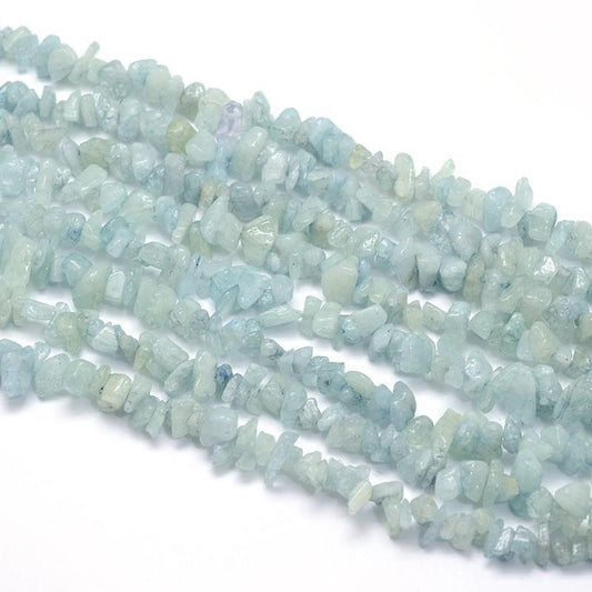 Aquamarine (Natural) Bead Chips 31.5" Strand