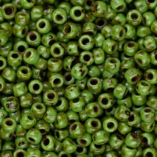 11/0 Toho Rocailles # Y321 Opaque Vert Menthe Picasso 8-9g Flacon