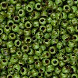 11/0 Toho Seed Beads #Y321 Opaque Mint Green Picasso 8-9g Vial