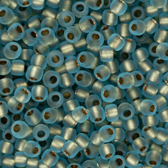 11/0 Toho Seed Beads #995F Gold Lined Frosted Aqua 8-9g Vial