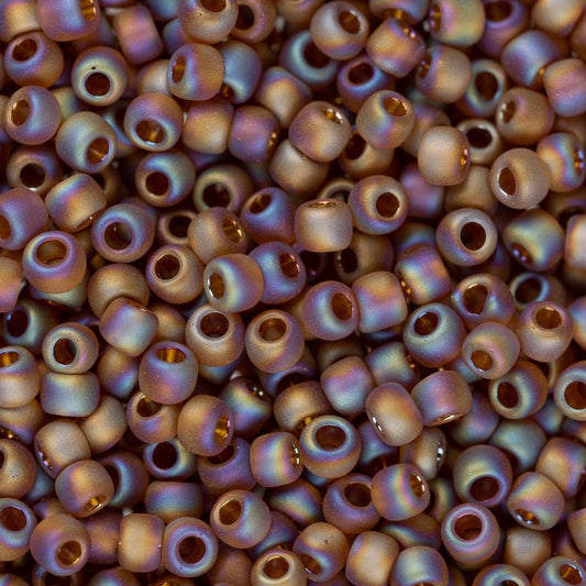 11/0 Toho Seed Beads #177F Transparent Rainbow Frosted Smoky Topaz 8-9g Vial